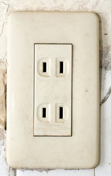 Two Prong Electrical Outlet Replacement in Toronto.